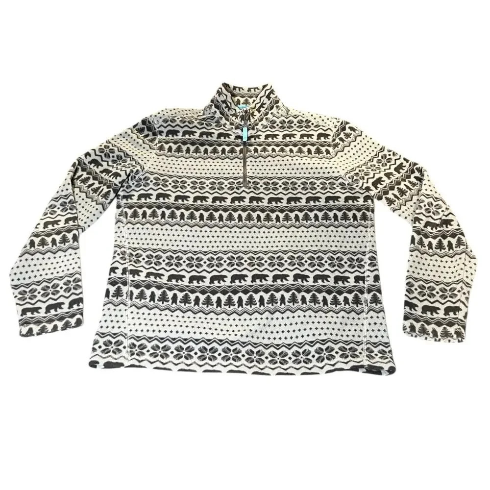 Chubbies The Bear Hug Fleece Pullover Jacket Geometric Men Medium 1/4 Zip Nordic